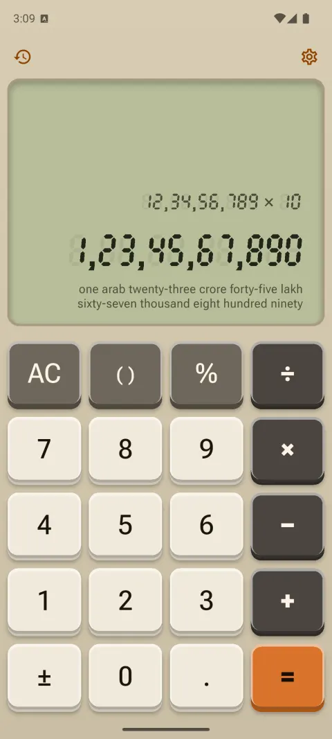 A retro LCD theme showing the amount written out in English words.